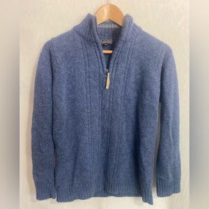 P.G. Fields Men’s 100% New Wool Sweater 1/4 Zip Collar Size M